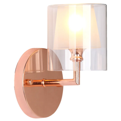 Arandela Maison Cobre e Transparente (c)14cm (l)12cm (a)19.5cm