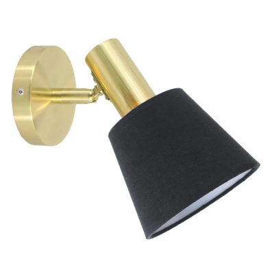 Arandela Pipe Bella Dourado e Preto (d)12cm (a)21cm