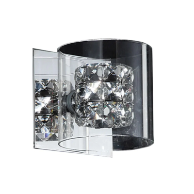 Arandela Ravel Cromado e Transparente (d)12cm (a)12cm