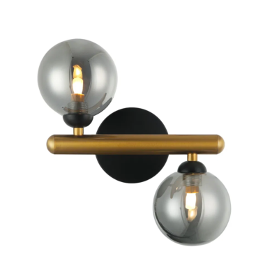 Arandela Bambu Bella Black – Gold & Smoky – (c)24cm (l)15,5cm(a)27cm