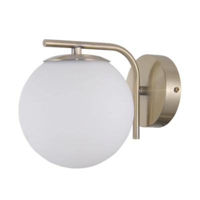 Arandela Petit Poa Bella Dourado e Branco (c)20cm (l)15cm (a)17cm 1xe27 Bolinha 5w