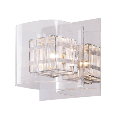 Arandela Ravel Bella Cromado e Trasparente (c)15cm (l)16cm (a)16cm