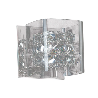 Arandela Ravel Cromado e Transparente (c)12cm (l)12cm (a)12cm