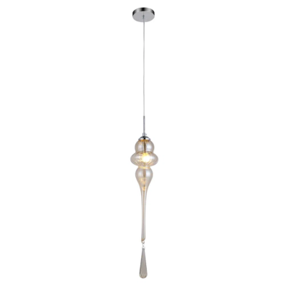 Pendente Organika Bella Cromado e Champagne (d)13.5cm (a)65cm 1xe14 40w