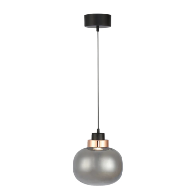 Pendente Fog Bella Rose Gold Preto e Fume (d)22cm (a)21.5cm