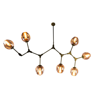 Pendente Orbe Bella Dourado e Champagne (c)100cm (l)40cm(a)95cm